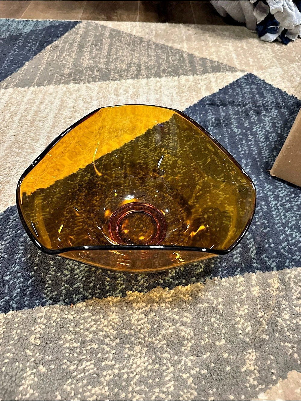 Viking Glass Amber Glass Serving Bowl